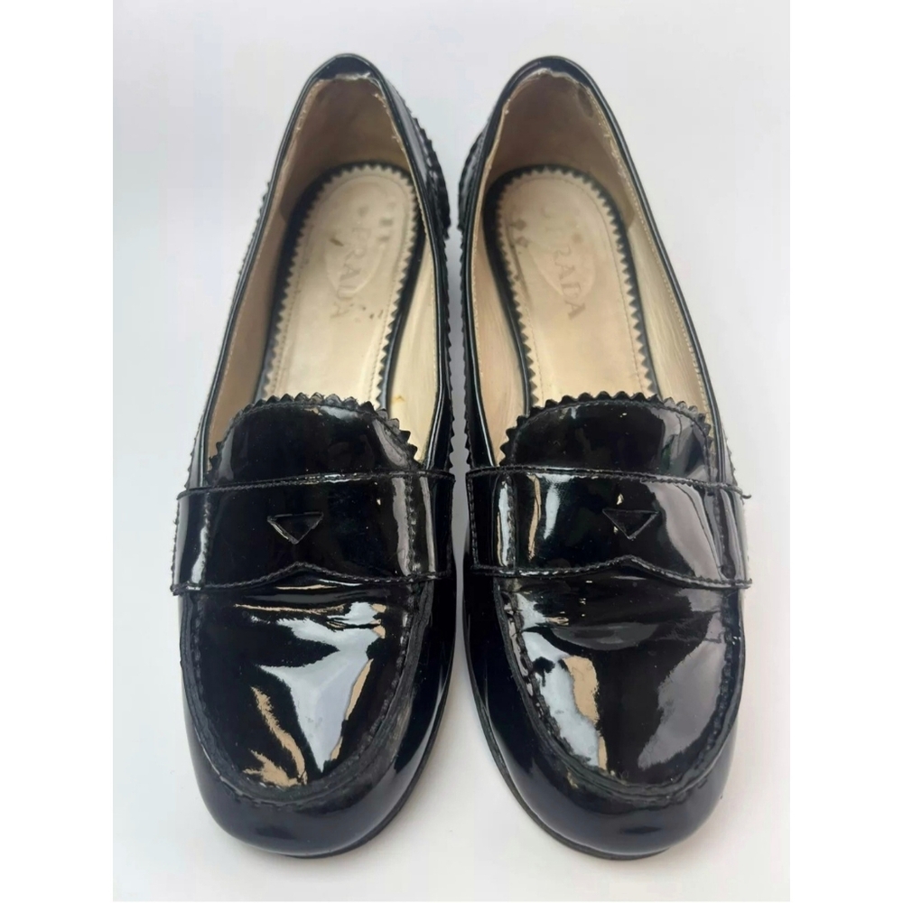 Prada patent loafers